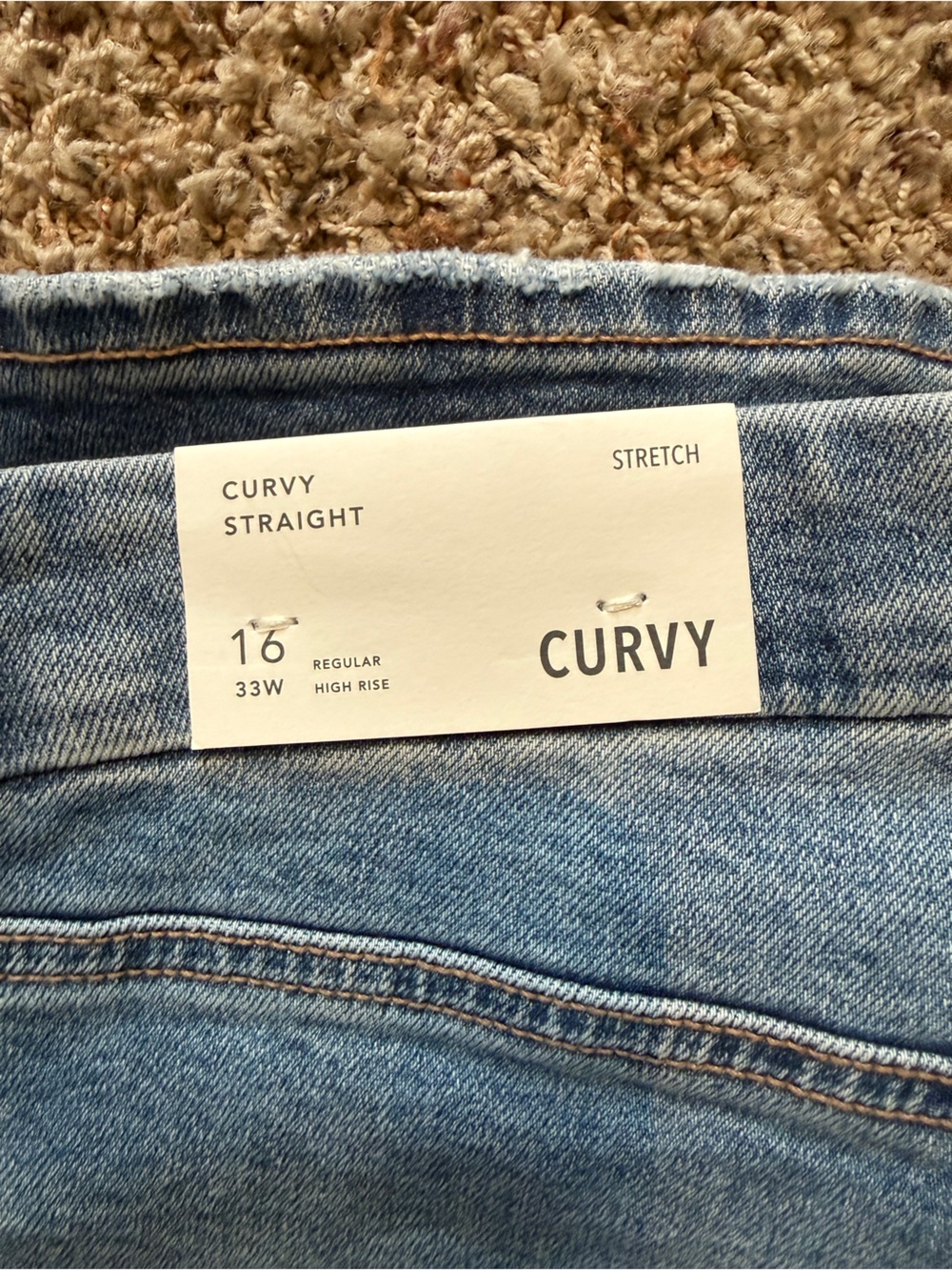 American Eagle Outfitters Curvy Straight Jeans in Light Blue Denim